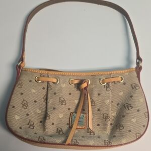 Dooney & Bourke Beige and Brown Monogram Shoulder Bag
